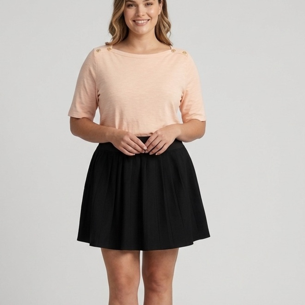 Soft pleated Elegant Black  mini Skirt size M